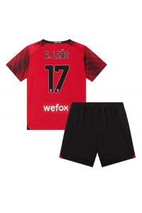 AC Milan Rafael Leao #17 Babyklær Hjemme Fotballdrakt til barn 2023-24 Korte ermer (+ Korte bukser)